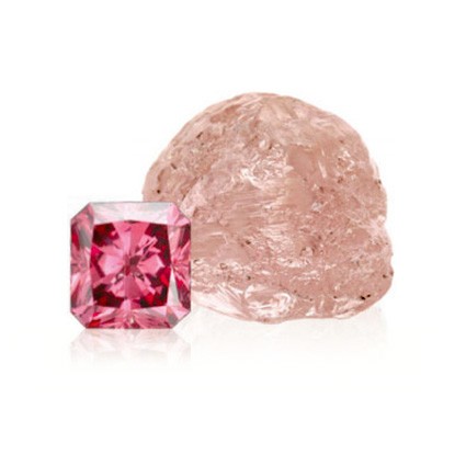 A pink diamond and very light color stone diamond.