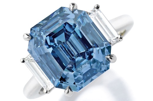 Fancy vivid blue diamond ring.