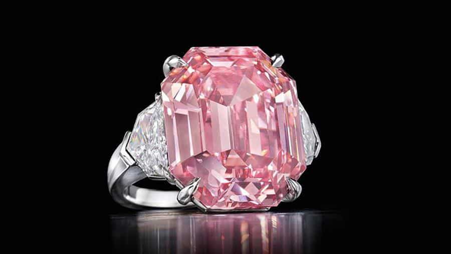 The 18.96 carat Pink Legacy. Image © Christie's 2019.