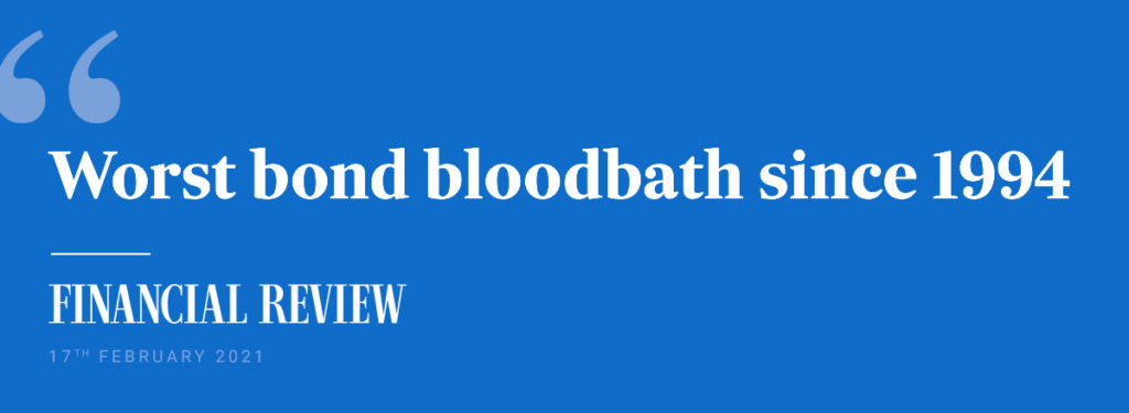 Worst bond bloodbath since 1994 - Australian Financial Review headline.