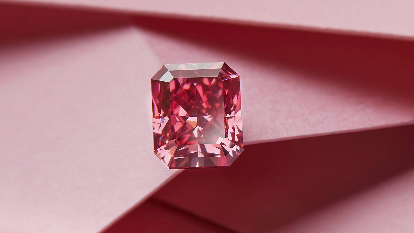 A large pink diamond