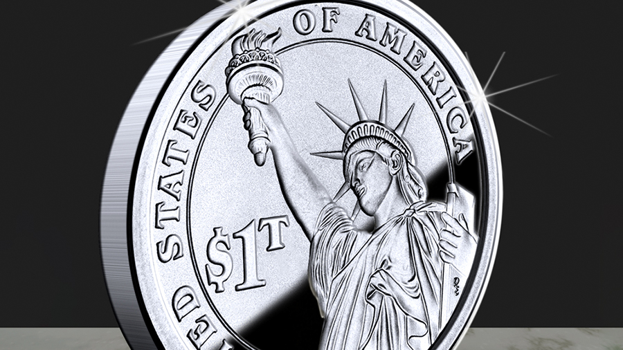 A mockup of a trillion dollar coin
