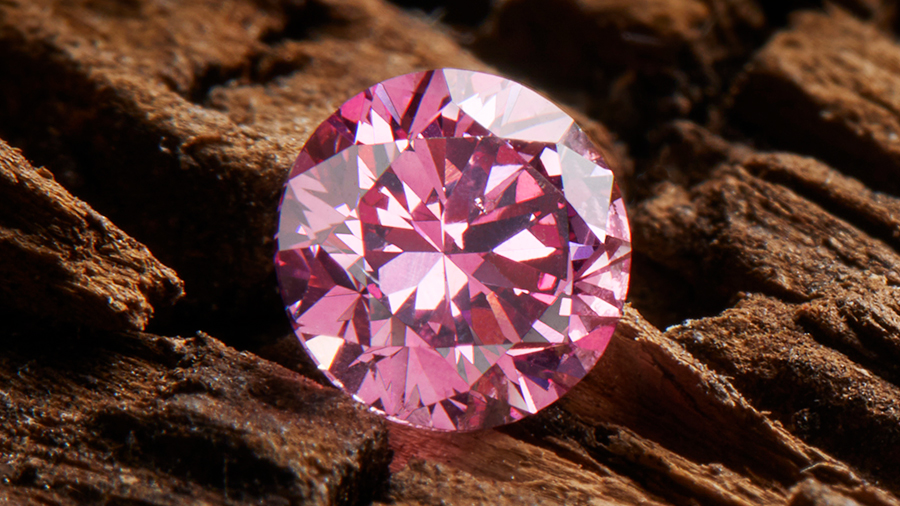 An investment grade pink diamond from Rio Tinto's Argyle Mine.