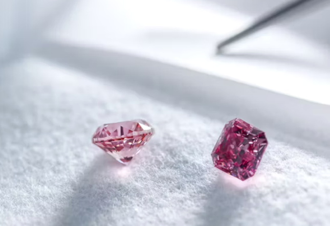 A pair of pink diamonds.